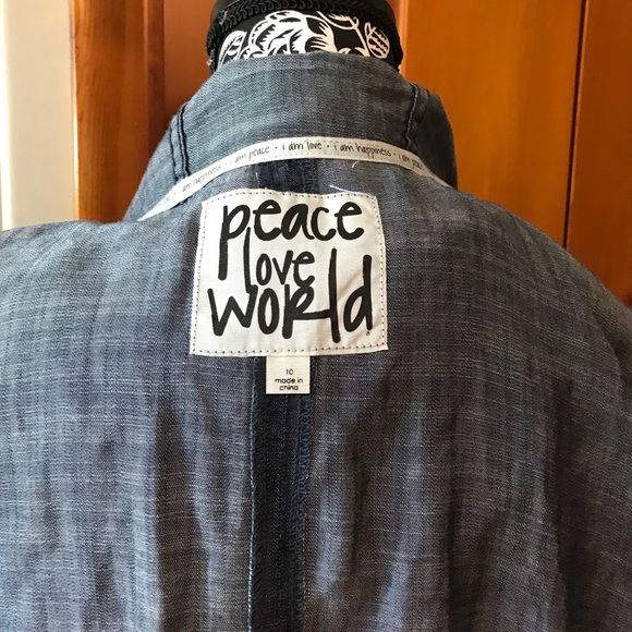 *SOLD* PEACE LOVE WORLD TENCEL ANORAK DENIM JACKET - Picture 6 of 6